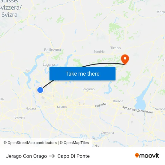 Jerago con Orago to Capo Di Ponte map