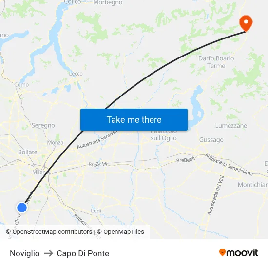 Noviglio to Capo Di Ponte map