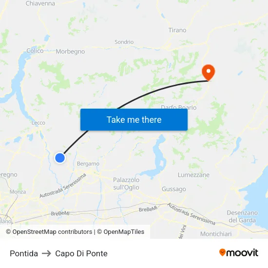 Pontida to Capo Di Ponte map