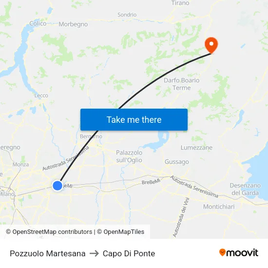 Pozzuolo Martesana to Capo Di Ponte map