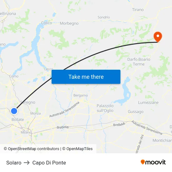 Solaro to Capo Di Ponte map
