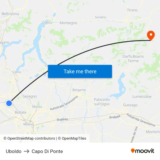 Uboldo to Capo Di Ponte map