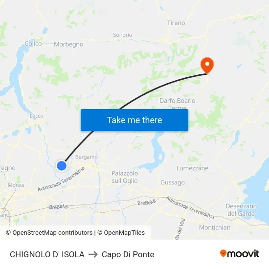 Chignolo D' Isola to Capo Di Ponte map