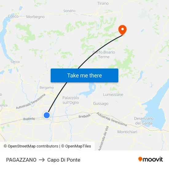 PAGAZZANO to Capo Di Ponte map