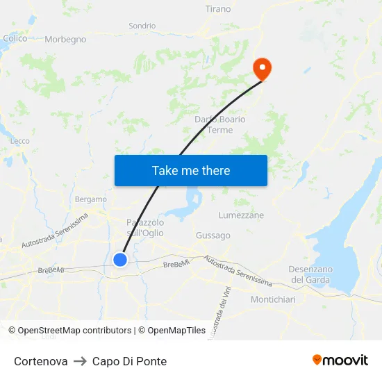 Cortenova to Capo Di Ponte map