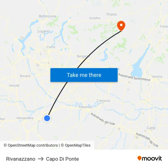 Rivanazzano to Capo Di Ponte map