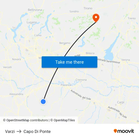 Varzi to Capo Di Ponte map