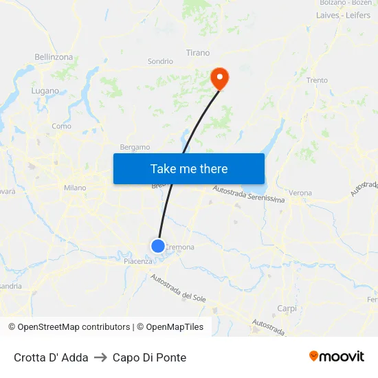 Crotta D' Adda to Capo Di Ponte map