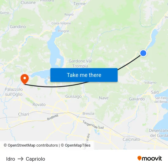 Idro to Capriolo map