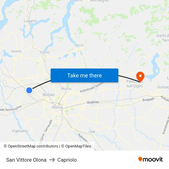 San Vittore Olona to Capriolo map