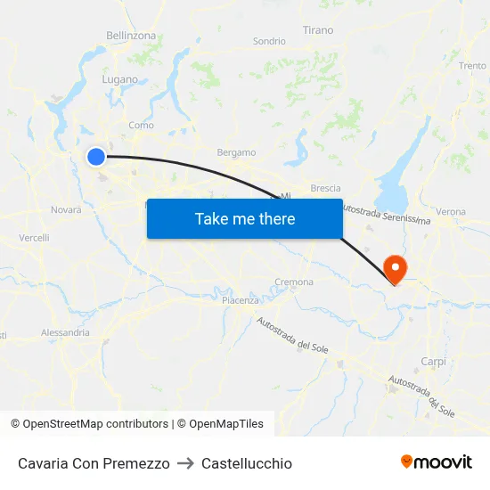 Cavaria con Premezzo to Castellucchio map