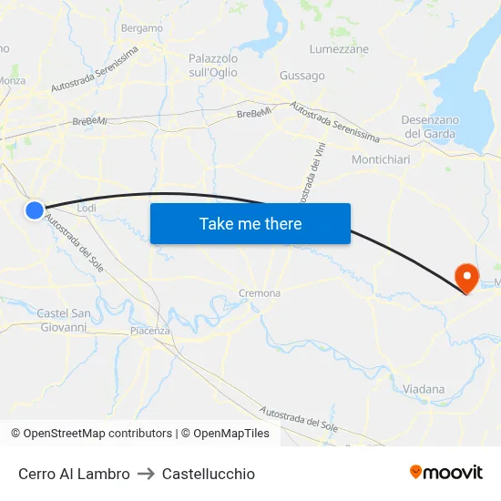 Cerro Al Lambro to Castellucchio map