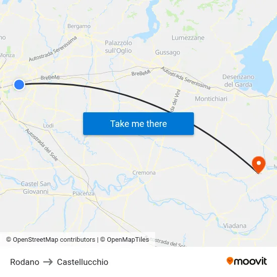 Rodano to Castellucchio map