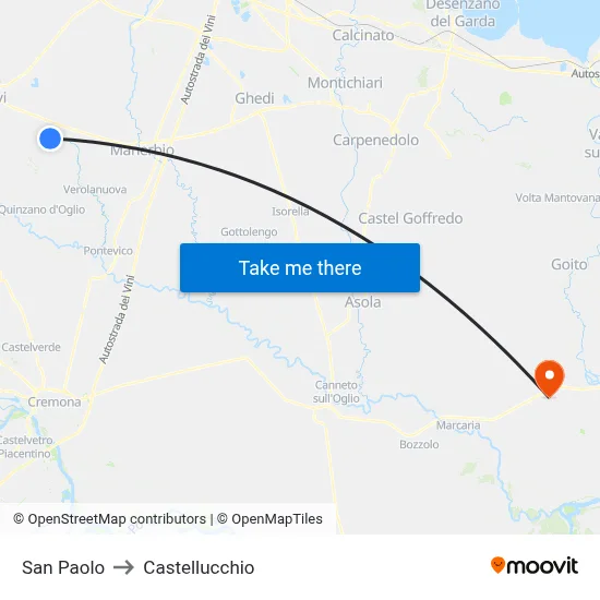 San Paolo to Castellucchio map