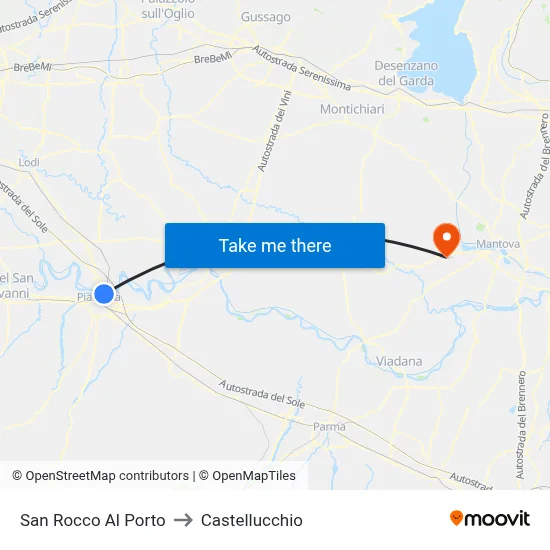 San Rocco Al Porto to Castellucchio map