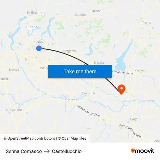Senna Comasco to Castellucchio map