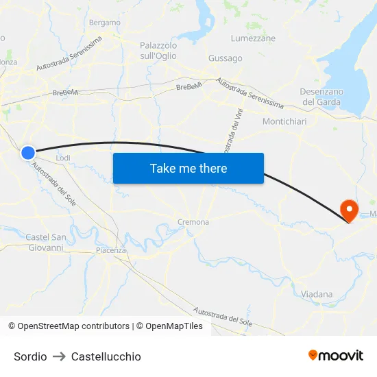 Sordio to Castellucchio map