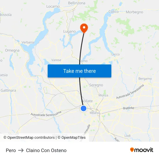 Pero to Claino con Osteno map