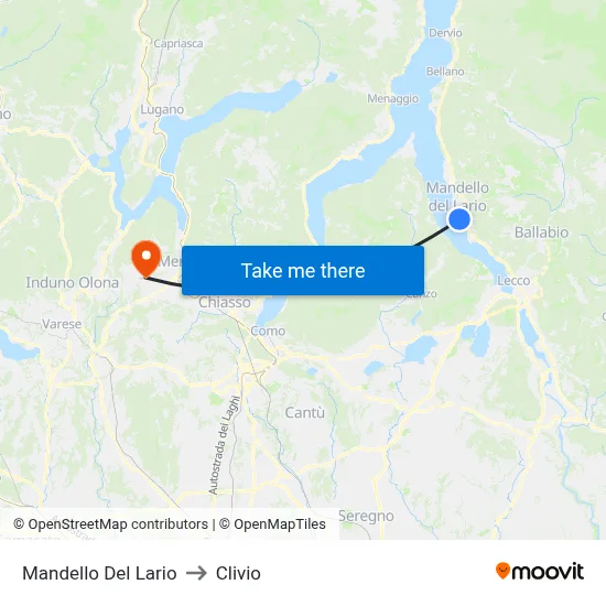 Mandello Del Lario to Clivio map