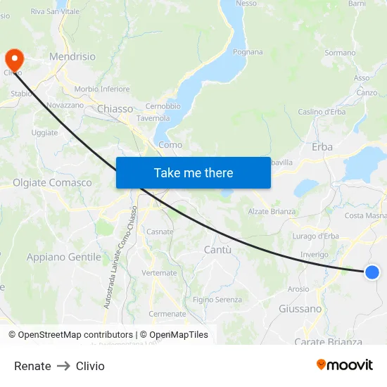 Renate to Clivio map