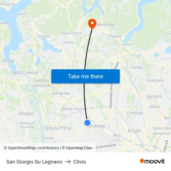 San Giorgio Su Legnano to Clivio map