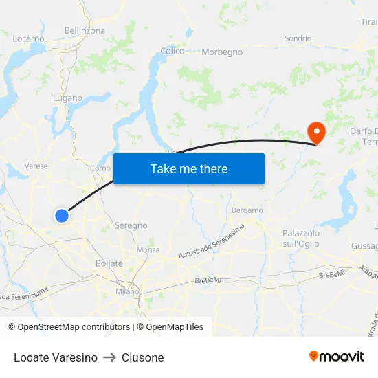 Locate Varesino to Clusone map