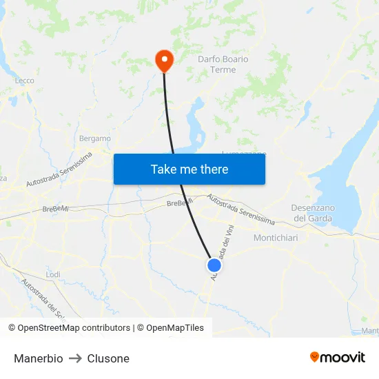 Manerbio to Clusone map