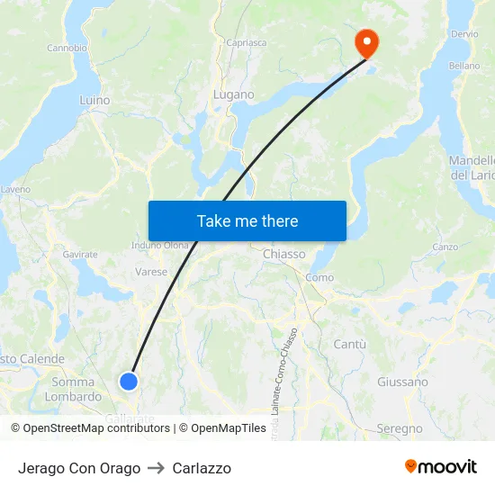 Jerago con Orago to Carlazzo map