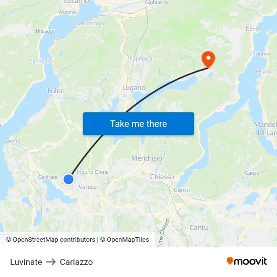 Luvinate to Carlazzo map