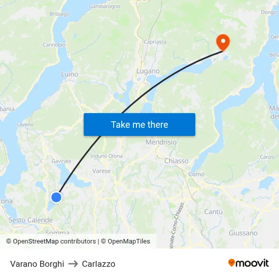 Varano Borghi to Carlazzo map