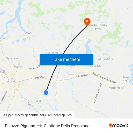 Palazzo Pignano to Castione Della Presolana map