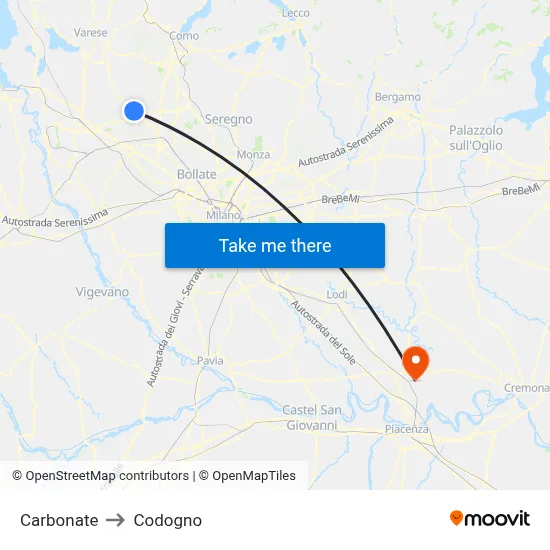 Carbonate to Codogno map
