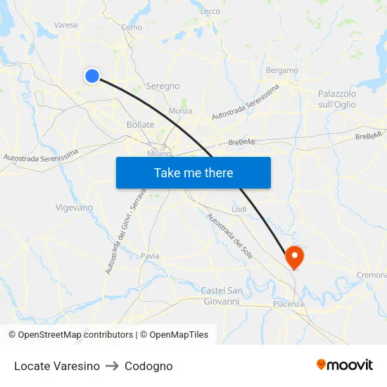 Locate Varesino to Codogno map