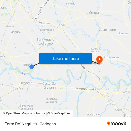 Torre De' Negri to Codogno map