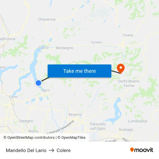 Mandello Del Lario to Colere map