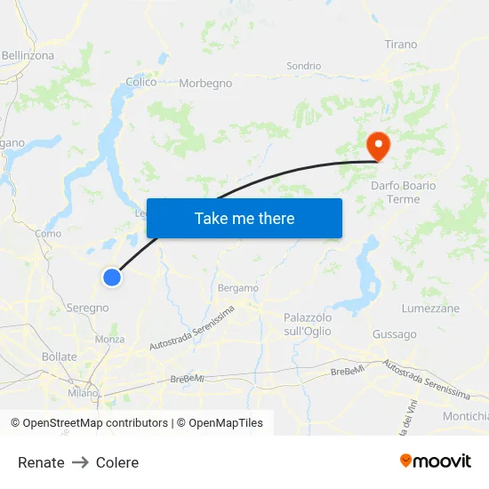 Renate to Colere map