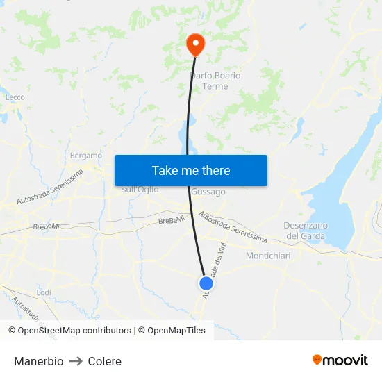 Manerbio to Colere map