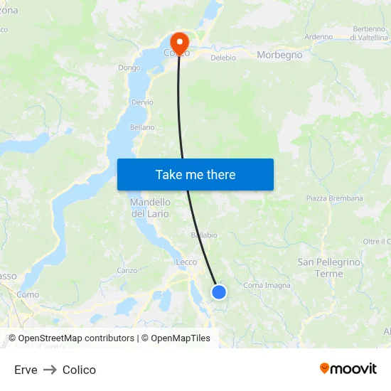 Erve to Colico map