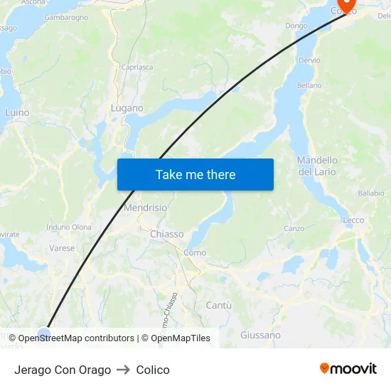 Jerago con Orago to Colico map
