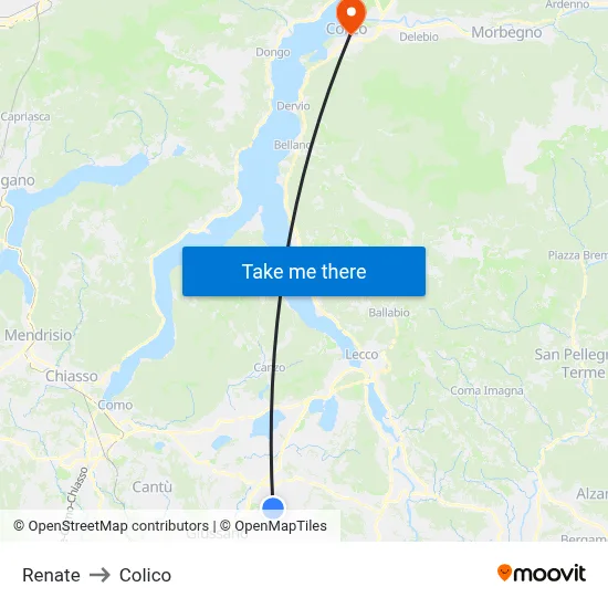 Renate to Colico map