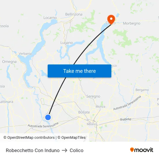 Robecchetto Con Induno to Colico map