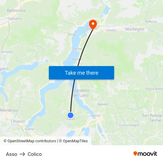 Asso to Colico map