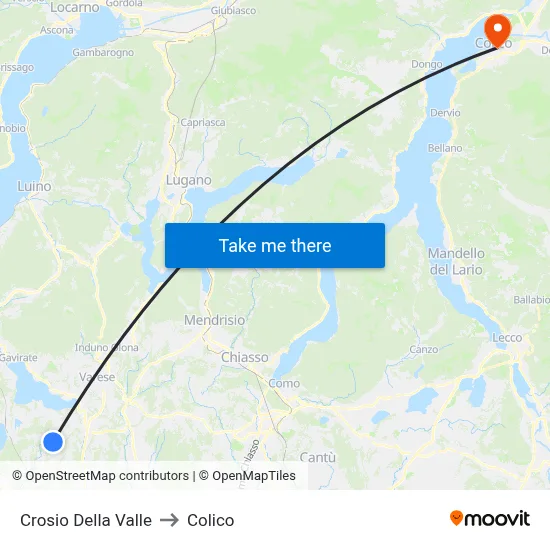 Crosio Della Valle to Colico map