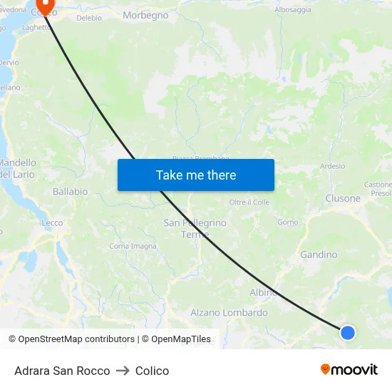 Adrara San Rocco to Colico map
