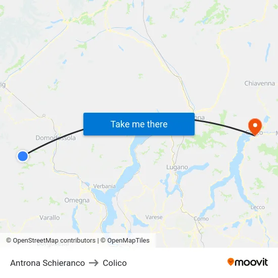 Antrona Schieranco to Colico map