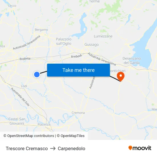 Trescore Cremasco to Carpenedolo map