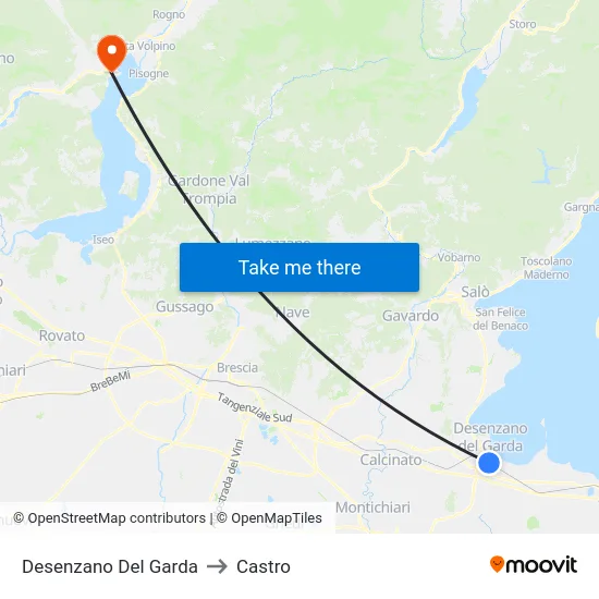 Desenzano Del Garda to Castro map