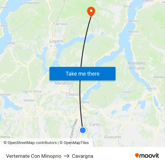 Vertemate Con Minoprio to Cavargna map