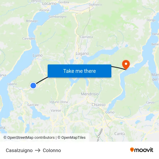 Casalzuigno to Colonno map