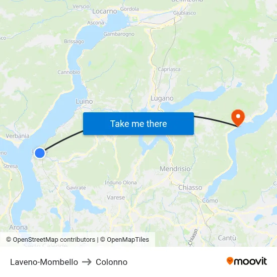 Laveno-Mombello to Colonno map